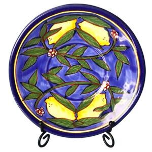 Vintage Le Souk Ceramique Pottery Tunisia Salad Plate Citronique Lemon 7.5”